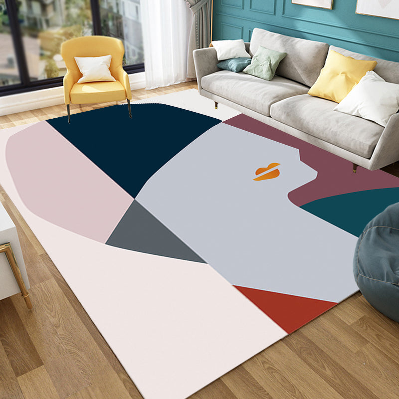 Avtoit | Multicolored character pattern rug polyester casual rug pet-friendly washable rug for the bedroom