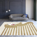 Avtoit | Contemporary Figure Pattern Carpet Multicolor Polyester Carpet Washable Pet Friendly Area Rug for Bedroom