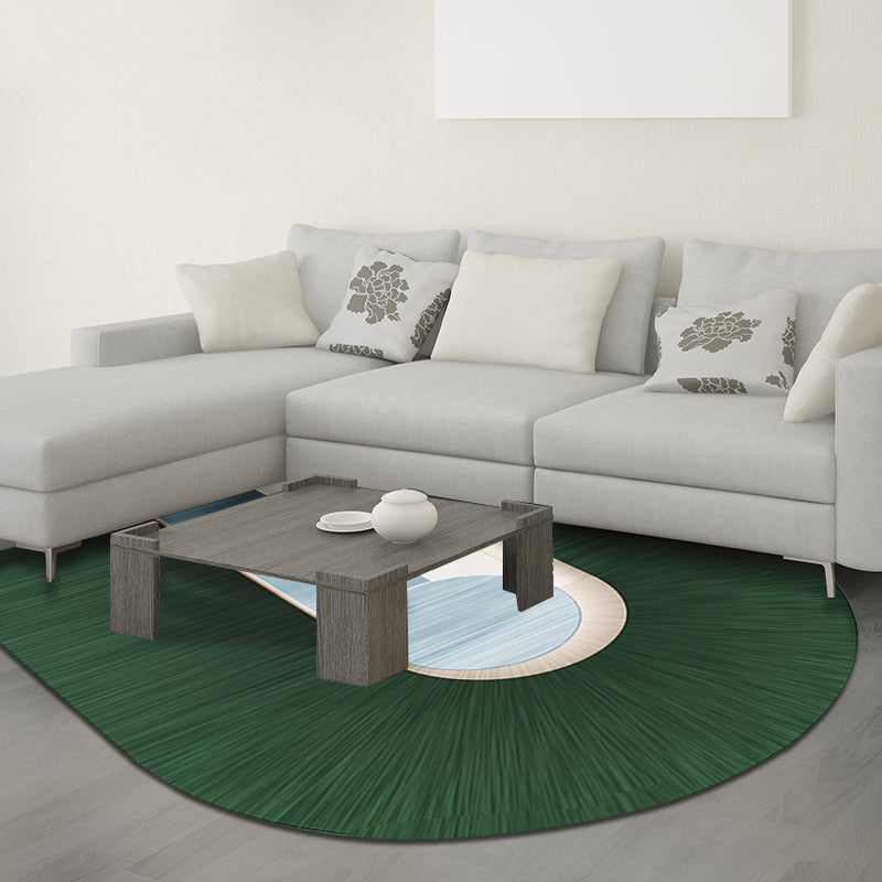 Avtoit | Green Bedroom Carpet New Arrival Color Block Pattern Carpet Polyester Pet-Friendly Washable Carpet