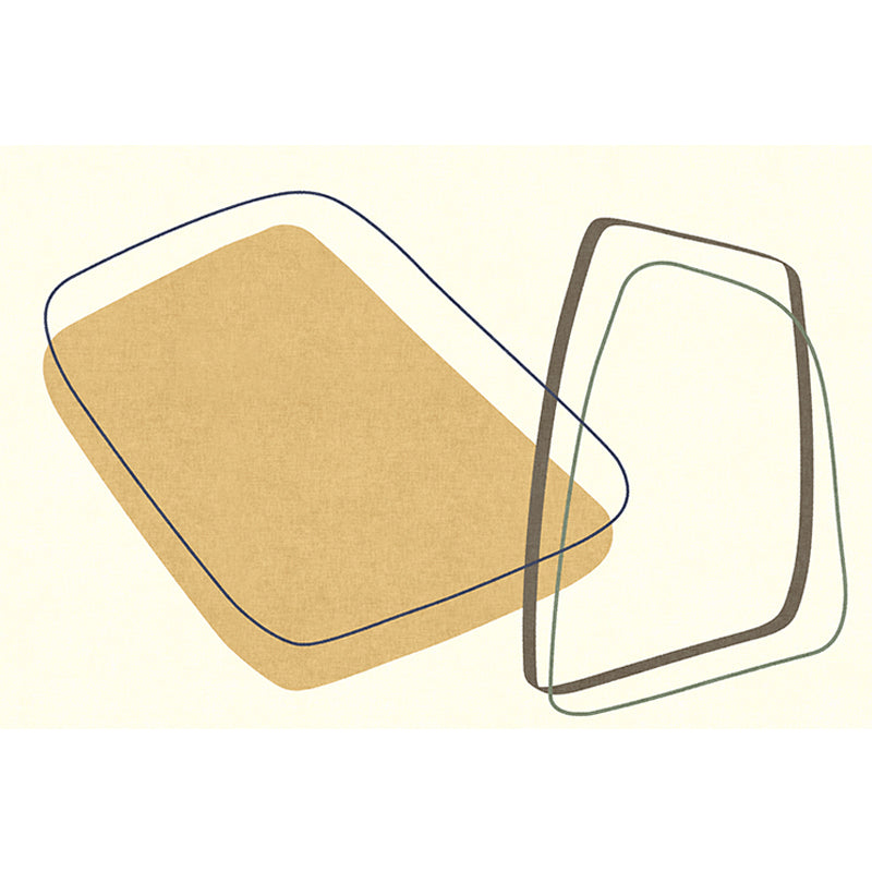 Avtoit | Unique Casual Carpet Beige Color Block Carpet Washable Pet-Friendly Non-Slip Rug for the Living Room