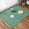 Avtoit | Children Strawberry Pattern Rug Yellow and Green Cotton Rug Washable Pet-Friendly Non-Slip Rug for the Children's Room