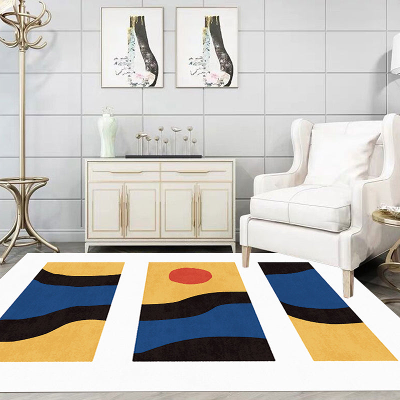 Avtoit | Stylish Minimalist Carpet Black and White Abstract Rug Pet-friendly Non-slip Backing Carpet for Living Room