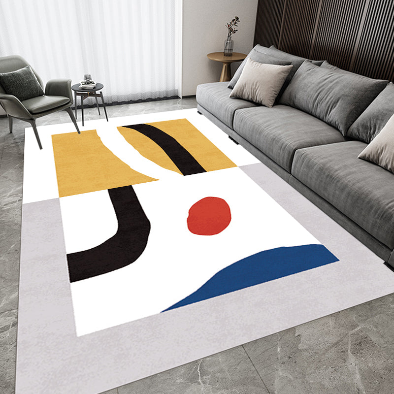 Avtoit | Stylish Minimalist Carpet Black and White Abstract Rug Pet-friendly Non-slip Backing Carpet for Living Room