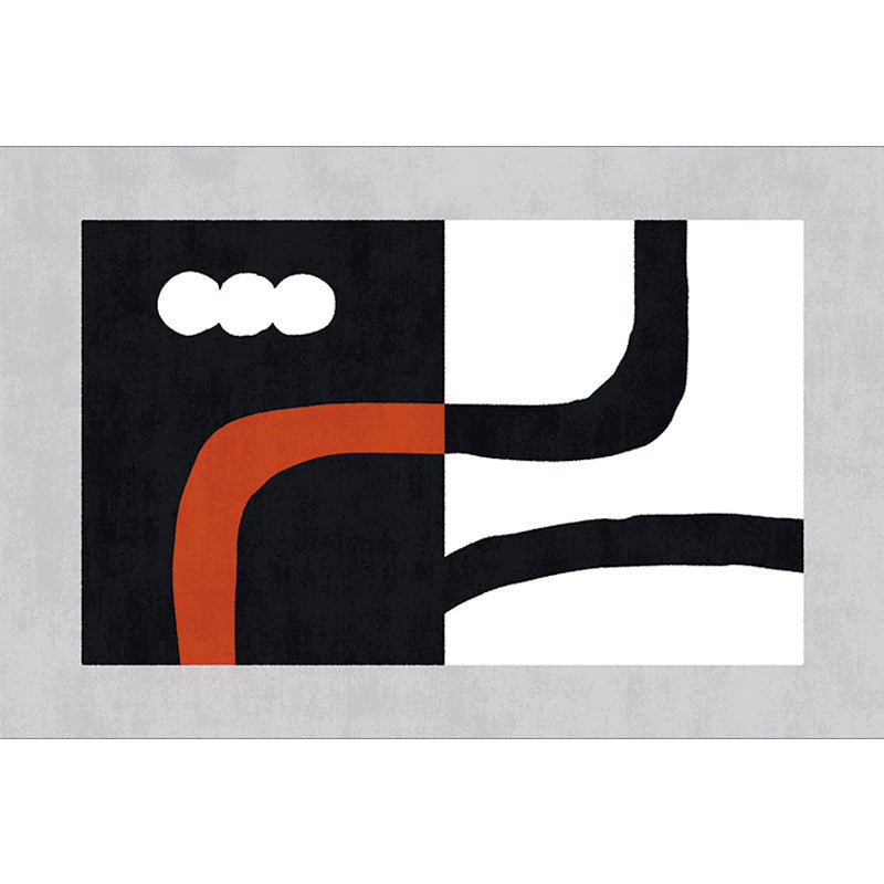 Avtoit | Stylish Minimalist Carpet Black and White Abstract Rug Pet-friendly Non-slip Backing Carpet for Living Room