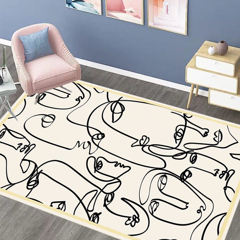 Avtoit | Stylish Multicolor Contemporary Area Rug Polyester Figurative Pattern Rug Non-Slip Back Animal-Friendly Area Rug for Living Room