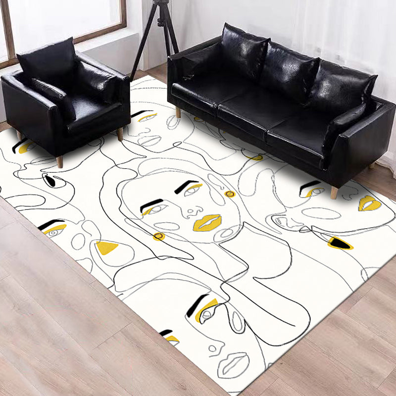 Avtoit | Stylish Multicolor Contemporary Area Rug Polyester Figurative Pattern Rug Non-Slip Back Animal-Friendly Area Rug for Living Room