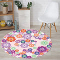Avtoit | Unique Flower Pattern Carpet Pink and Orange Child's Carpet Polyester Pet Friendly Washable Non-Slip Back Carpet for the Children's Room