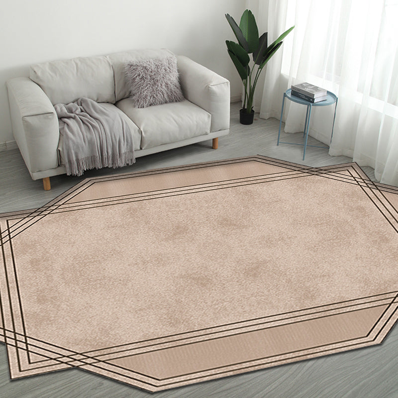 Avtoit | Brown Bedroom Carpet New Single-Colored Area Rug Polyester Pet-Friendly Non-Slip Rug