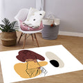 Avtoit | Modern character pattern carpet with leaf brown and yellow polyester carpet washable pet-friendly carpet for the bedroom