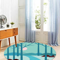Avtoit | Kids Road Pattern Rug Yellow and Blue Polyester Carpet Washable Pet Friendly Non-Slip Rug for Children's Room