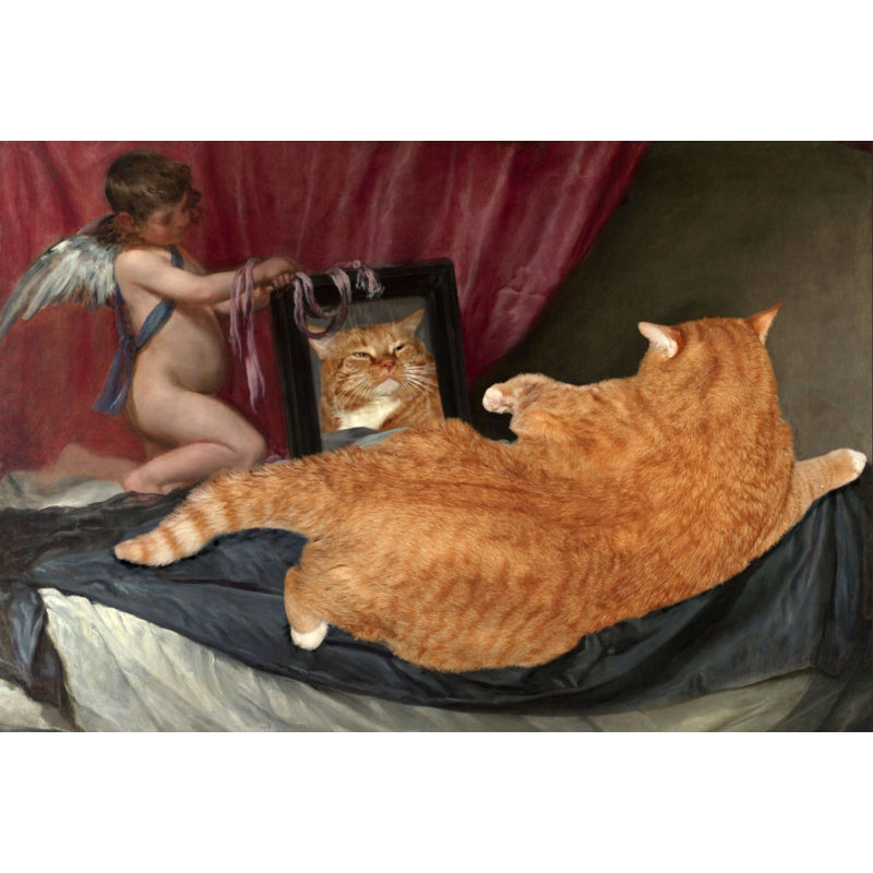 Avtoit | Novelty Cat Pattern Carpet Red and Black Polyester Washable Pet-Friendly Area Rug for Decoration