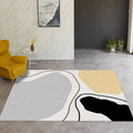 Avtoit | Novelty Abstract Area Rug Beige Polyester Rug Non-Slip Back Washable Pet Friendly Area Rug for Living Room