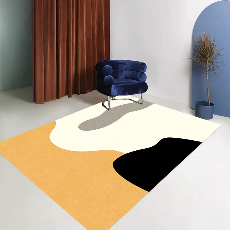 Avtoit | Novelty Abstract Area Rug Beige Polyester Rug Non-Slip Back Washable Pet Friendly Area Rug for Living Room