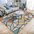 Avtoit | Color Block Geometric Living Room Rug Polyester Novelty Abstract Rug Washable Pet Friendly Carpet
