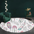 Avtoit | Shaded Feather Pattern Rug Light Gray Kids Rug Polyester Pet Friendly Washable Area Rug for Children's Room
