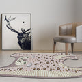 Avtoit | Kids Irregular Bedroom Carpet in Yellow and Purple Animal Leopard Pattern Rug Polyester Non-Slip Base Rug