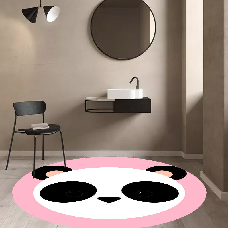 Avtoit | Kids Cartoon Animal Pattern Rug Blue and Pink Polyester Rug Washable Pet Friendly Non-Slip Rug for the Children's Room