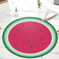 Avtoit | Unique Watermelon Pattern Rug Red and Green Kids Rug Polyester Washable Pet Friendly Non-Slip Carpet for Children's Room