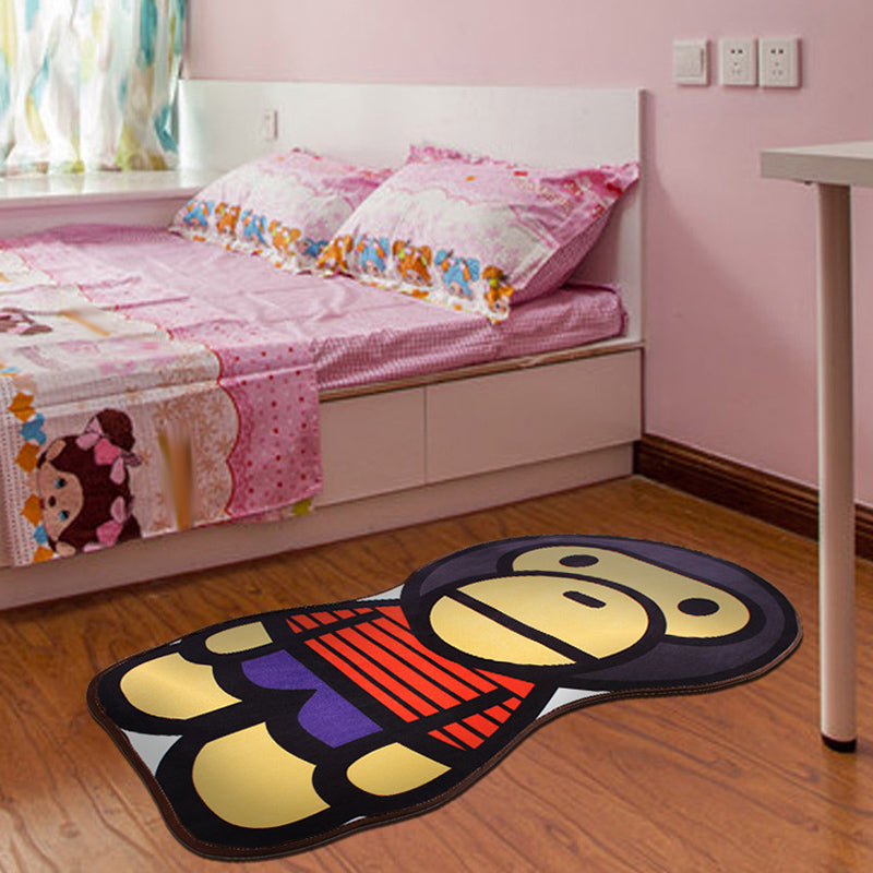 Avtoit | Stylish Cartoon Character Pattern Rug Multicolored Kids Rug Polyester Washable Pet-Friendly Non-Slip Rug for the Children's Room