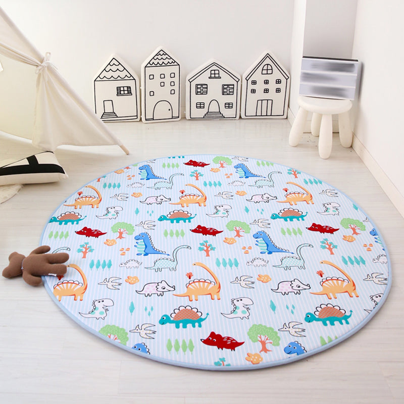 Avtoit | Unique Animal Pattern Rug Pink and Blue Kids Rug Polyester Pet Friendly Washable Non-Slip Back Area Rug for Children's Room