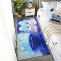 Avtoit | Children Dog Pattern Rug Green and Blue Polyester Rug Washable Pet Friendly Non-Slip Area Rug for the Children's Room