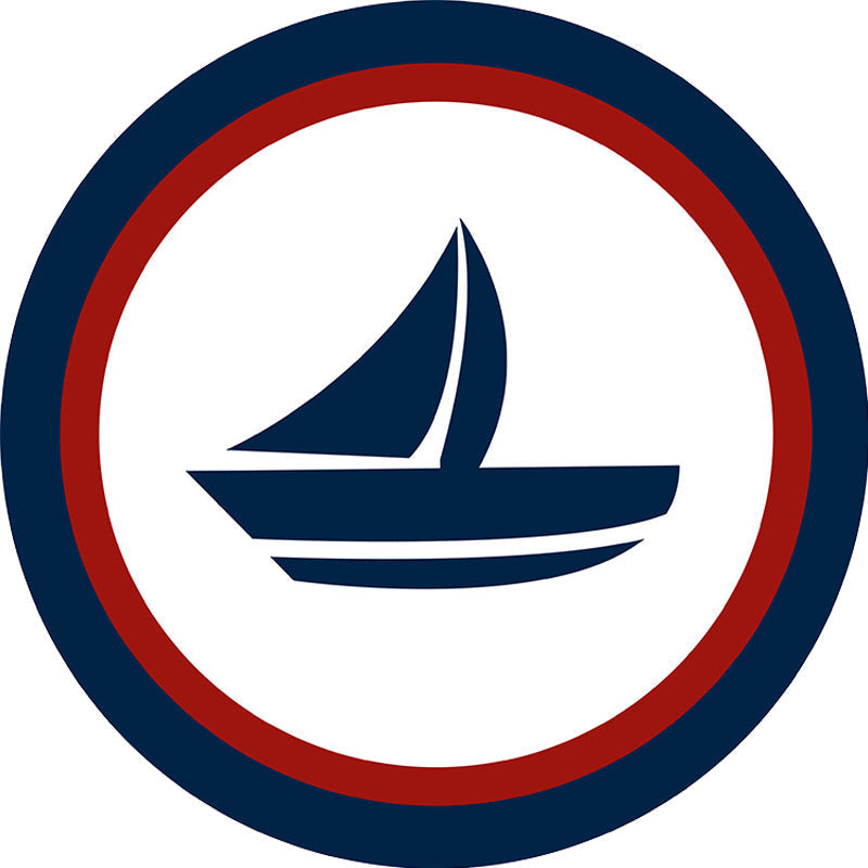 Avtoit | Unique navigation pattern rug with ship and anchor Blue and White children's rug Polyester Washable Pet-friendly Non-slip rug for children's room