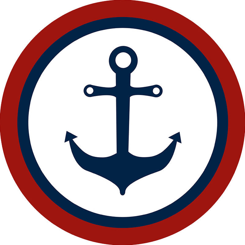 Avtoit | Unique navigation pattern rug with ship and anchor Blue and White children's rug Polyester Washable Pet-friendly Non-slip rug for children's room