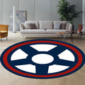 Avtoit | Unique navigation pattern rug with ship and anchor Blue and White children's rug Polyester Washable Pet-friendly Non-slip rug for children's room