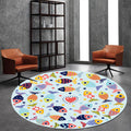 Avtoit | Green and Blue Children's Carpet Polyester Animal and Fish Pattern Carpet Pet Friendly Washable Non-Slip Backing Carpet for Decoration