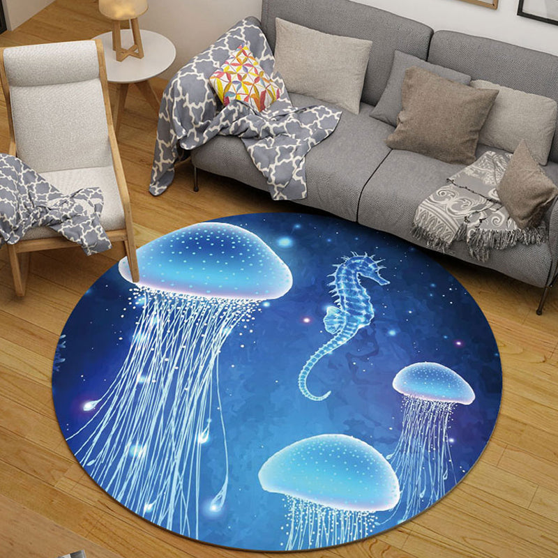 Avtoit | Cute Cartoon Character Pattern Rug Pink Kids Rug Polyester Washable Pet Friendly Non-Slip Rug for the Nursery