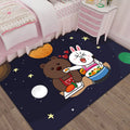 Avtoit | Unique Cartoon Animal Pattern Rug Black and Blue Kids Rug Polyester Pet Friendly Washable Area Rug for Children's Room