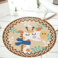 Avtoit | Stylish Cartoon Animal Pattern Carpet Green and Blue Kids Carpet Polyester Pet-Friendly Washable Non-Slip Backing Carpet for Children's Room