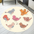 Avtoit | pink and blue children's rug polyester cartoon animals pattern rug pet friendly washable non-slip back rug for decoration