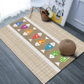 Avtoit | Beautiful cartoon animal pattern rug with fish Multicolored children's rug Polyester Washable Pet-friendly non-slip rug for the children's room
