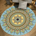 Avtoit | Moroccan Floral Pattern Rug Multicolor Polyester Rug Washable Pet-Friendly Non-Slip Rug for Living Room