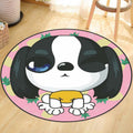 Avtoit | Gray and Yellow Children's Carpet Polyester Dog and Cat Pattern Carpet Pet Friendly Washable Non-Slip Backing Carpet for Decoration