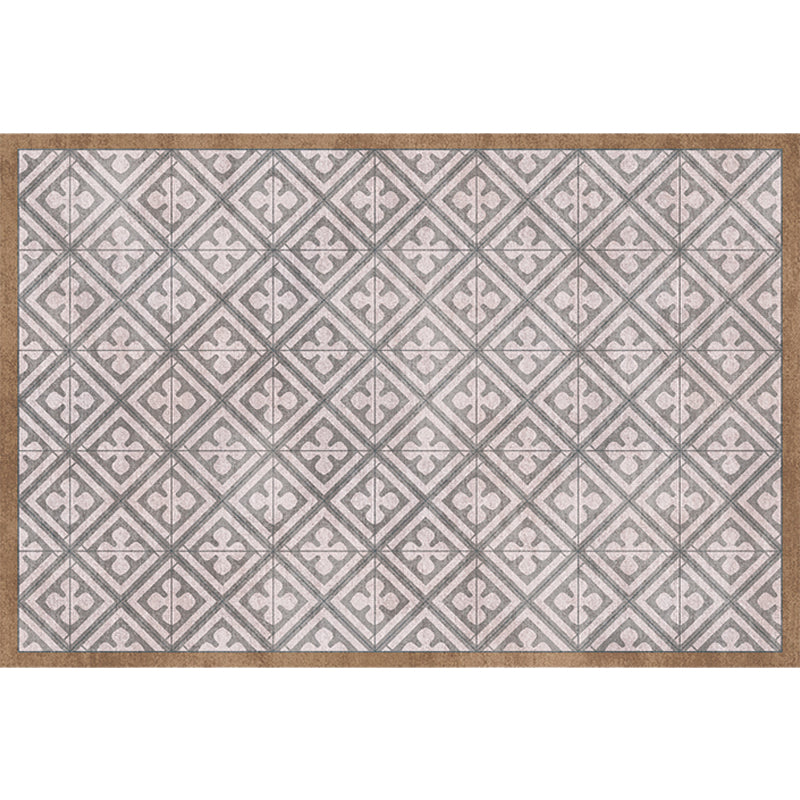 Avtoit | Retro Tribal geometric pattern rug Brown and Blue rug Polyester washable pet-friendly non-slip rug for living room