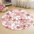 Avtoit | Novelty Flower Pattern Rug with Branch Pink and Blue Kids Rug Cotton Washable Pet Friendly Anti-Slip Carpet for Children's Room