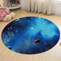 Avtoit | Kids Galaxy Pattern Rug Blue and Purple Polyester Rug Washable Pet Friendly Non-Slip Rug for the Children's Room