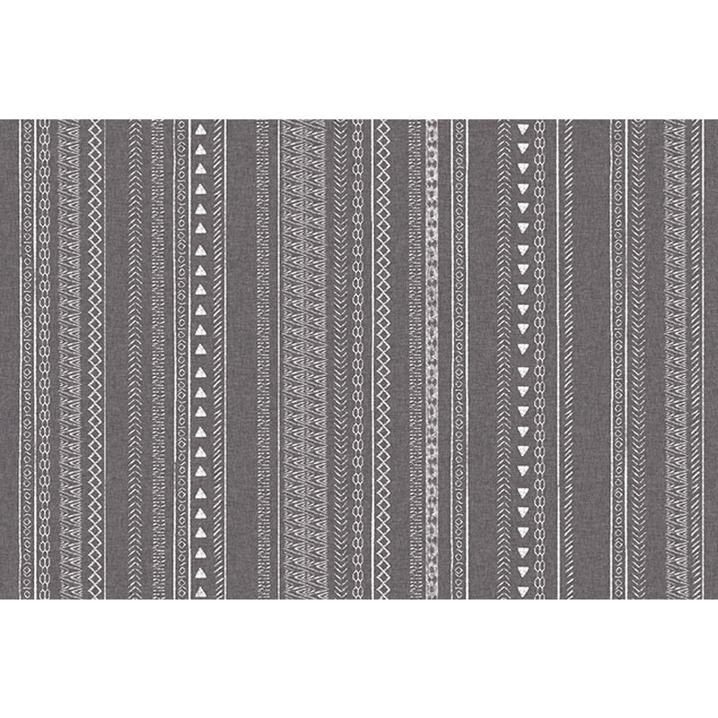 Avtoit | Retro striped pattern rug gray polyester washable pet-friendly non-slip rug for living room