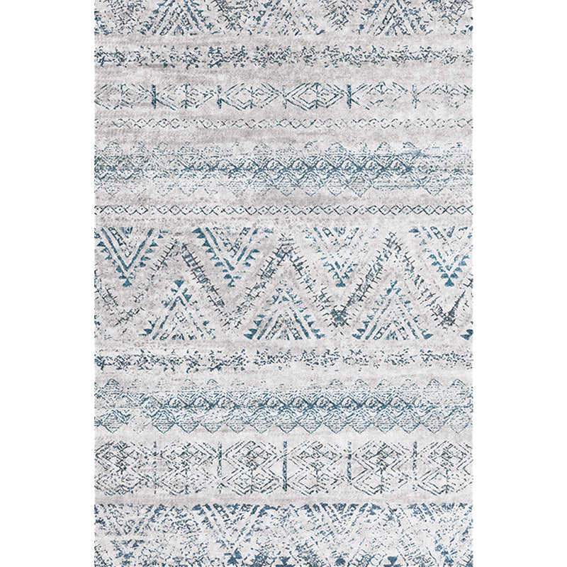 Avtoit | Retro striped pattern rug gray polyester washable pet-friendly non-slip rug for living room