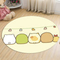 Avtoit | Green and Blue Children's Rug Polyester Cartoon Character Pattern Rug Pet Friendly Washable Non-Slip Back Carpet for Decoration