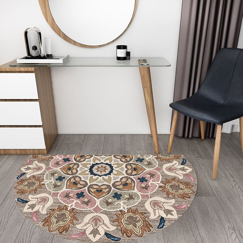 Avtoit | Moroccan tribal floral pattern rug multicolored polyester rug machine washable pet friendly non-slip doormat for the living room