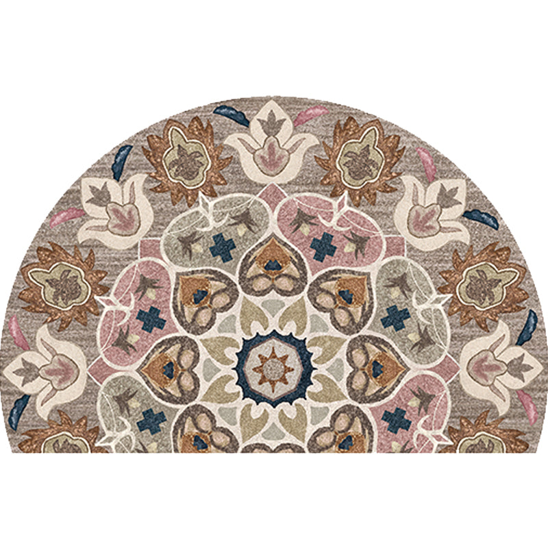 Avtoit | Moroccan tribal floral pattern rug multicolored polyester rug machine washable pet friendly non-slip doormat for the living room