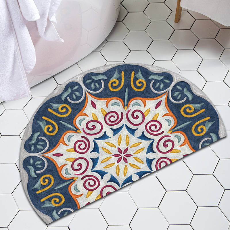 Avtoit | Moroccan tribal floral pattern rug multicolored polyester rug machine washable pet friendly non-slip doormat for the living room