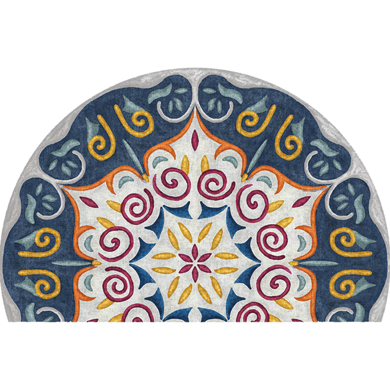 Avtoit | Moroccan tribal floral pattern rug multicolored polyester rug machine washable pet friendly non-slip doormat for the living room