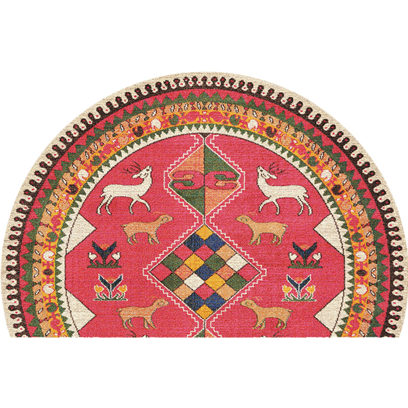 Avtoit | Moroccan tribal floral pattern rug multicolored polyester rug machine washable pet friendly non-slip doormat for the living room