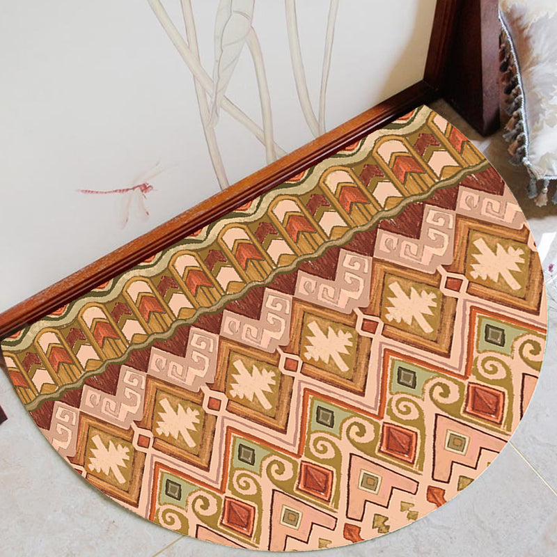 Avtoit | Moroccan tribal floral pattern rug multicolored polyester rug machine washable pet friendly non-slip doormat for the living room