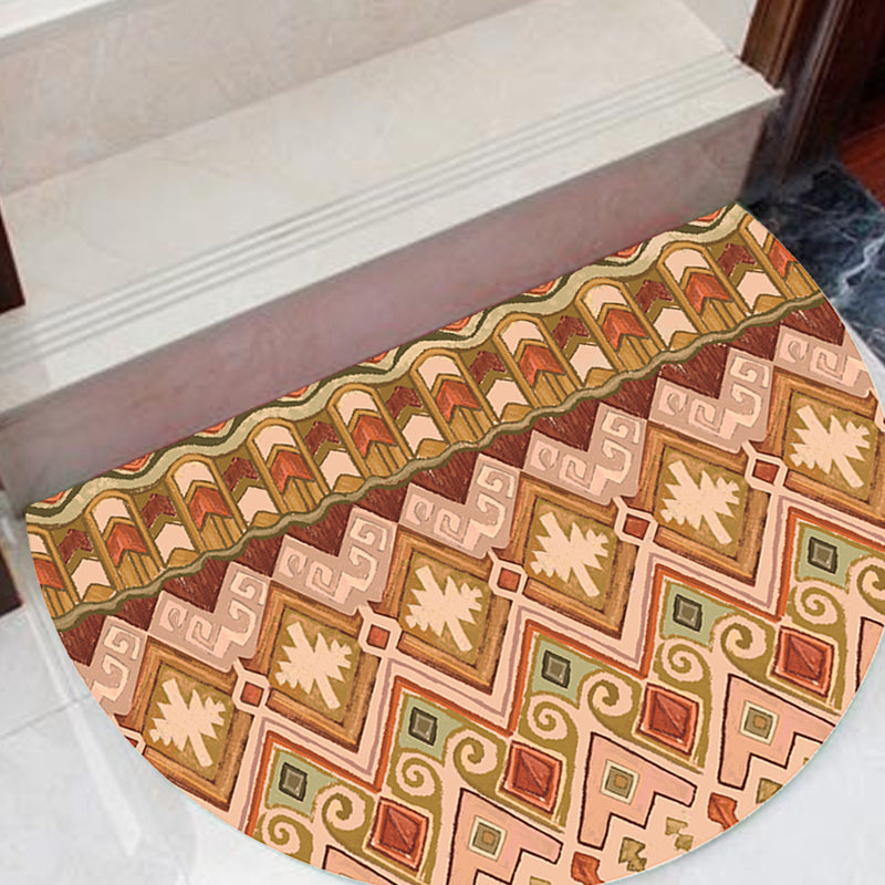 Avtoit | Moroccan tribal floral pattern rug multicolored polyester rug machine washable pet friendly non-slip doormat for the living room