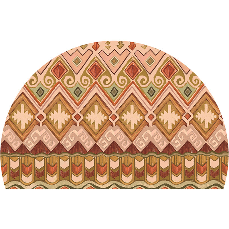 Avtoit | Moroccan tribal floral pattern rug multicolored polyester rug machine washable pet friendly non-slip doormat for the living room